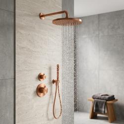 Aquanello Eterna Infälld Termostatisk Duschsats PVD Koppar 30 cm Regndusch och Handdusch ET-S-SET3-3-62
